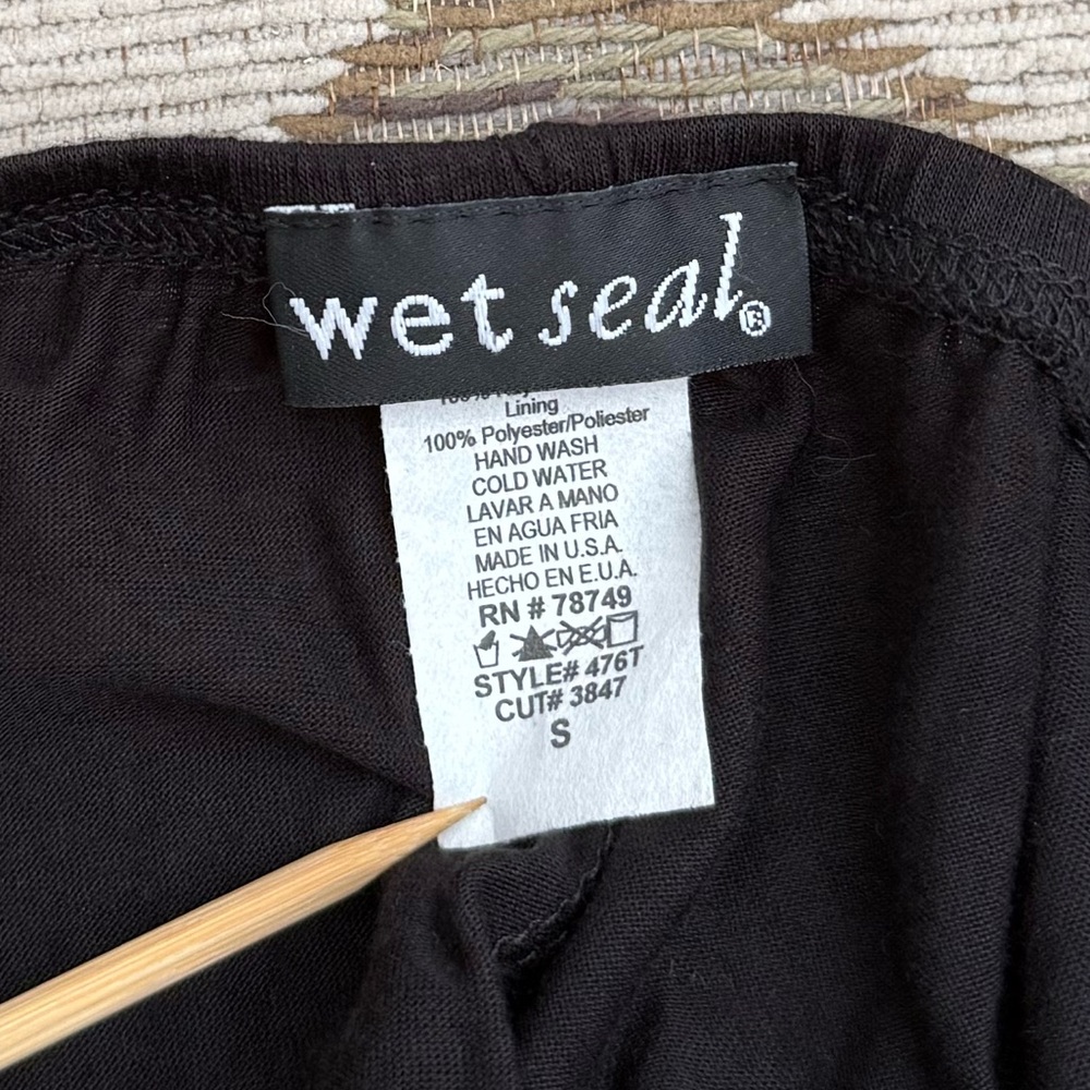Vintage Wet Seal Top Tunic Strapless Blouse Mini Dress Belted USA XS S Small - Picture 3 of 4